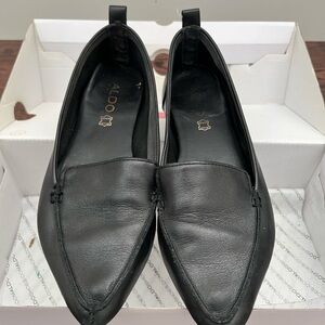 ALDO black leather flats